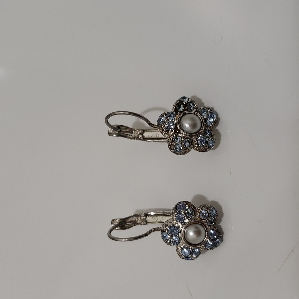 Floral Design Rhinestone Earrings